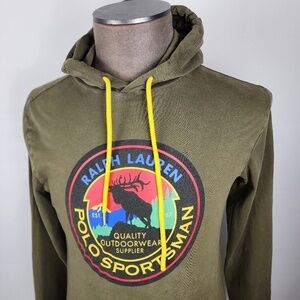 90s Vintage Polo Country Ralph Lauren Polo Sportsman Hooded Shirt Mens Small